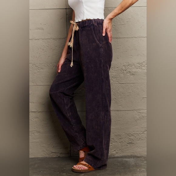 POL Designer Leap Of Faith Corduroy Straight Fit Pants in Midnight SALE 20% OFF - Picture 3 of 5